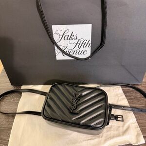 Yves Saint Laurent Mini Lou Black Quilted Women's Belt Bag